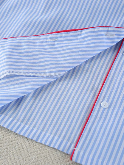 minimal striped cotton lounge set for women