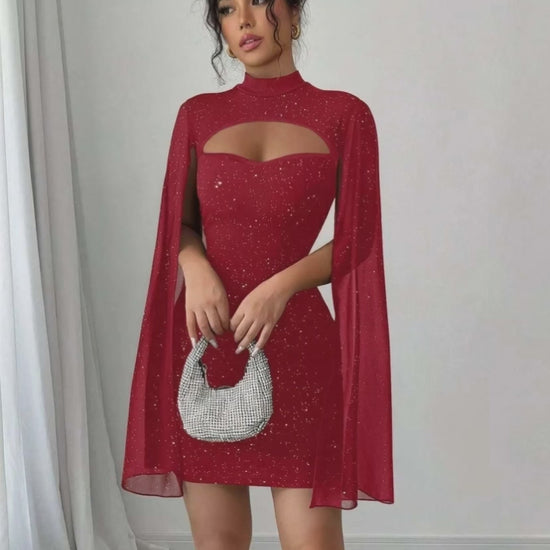 Glitter cutout bodycon mini dress for women by WestCloset