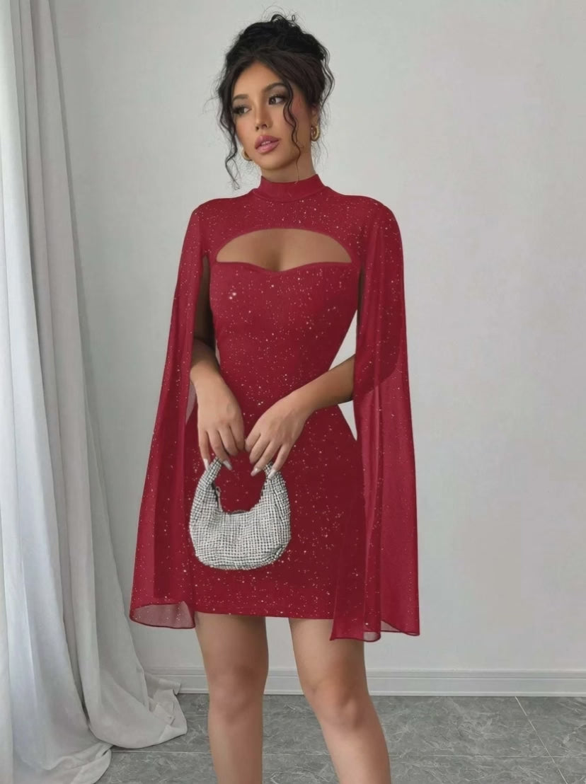 Glitter cutout bodycon mini dress for women by WestCloset