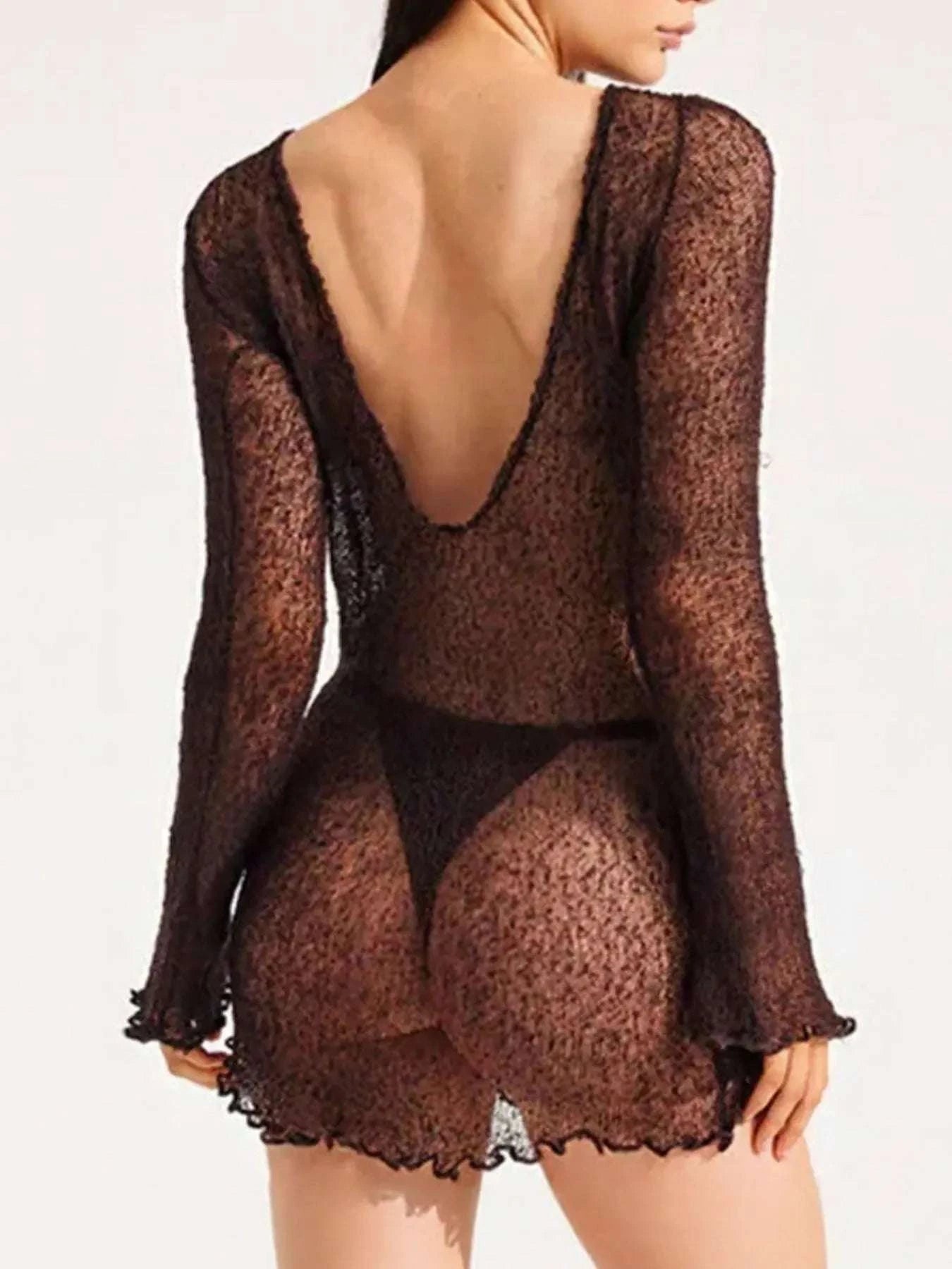 Women swim cover-up outfit poolside look