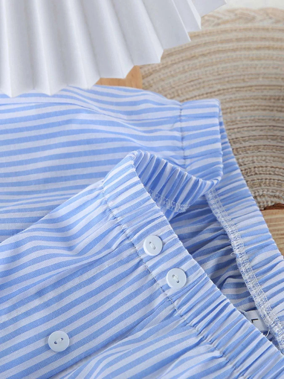 women relaxed fit striped lounge outfit