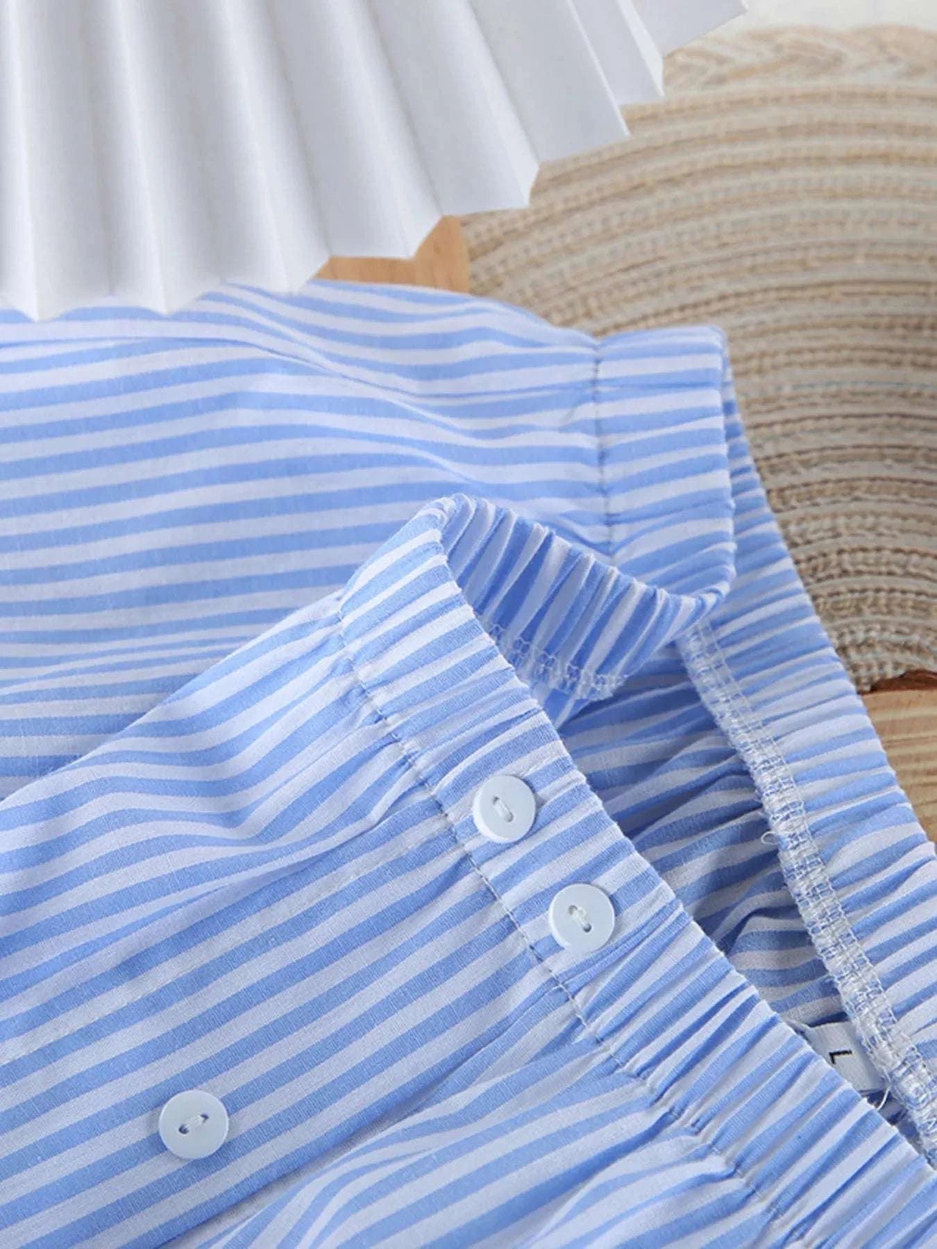women relaxed fit striped lounge outfit