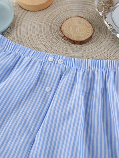 women summer lounge set cotton shorts details